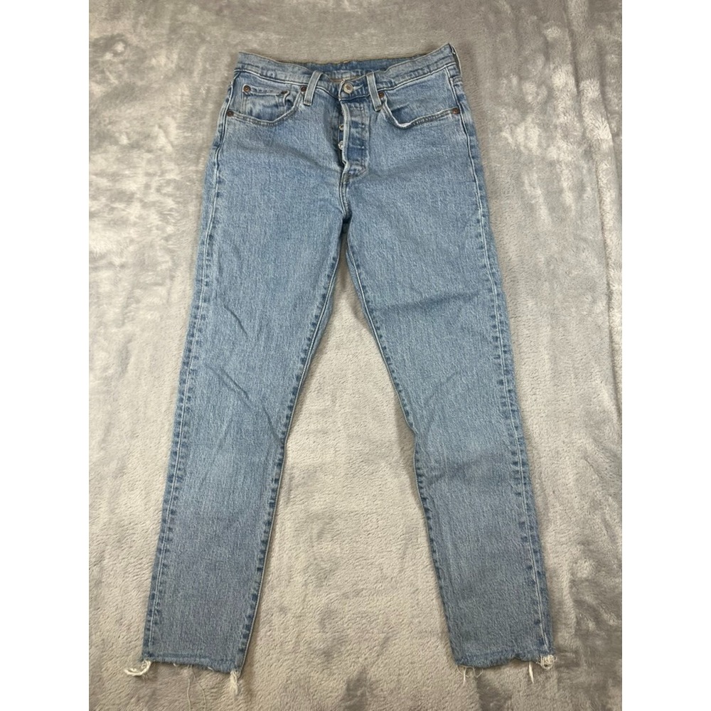 Levis 501 Skinny Filiforme Premium Denim Blue Jeans High Rise Women's 28x28